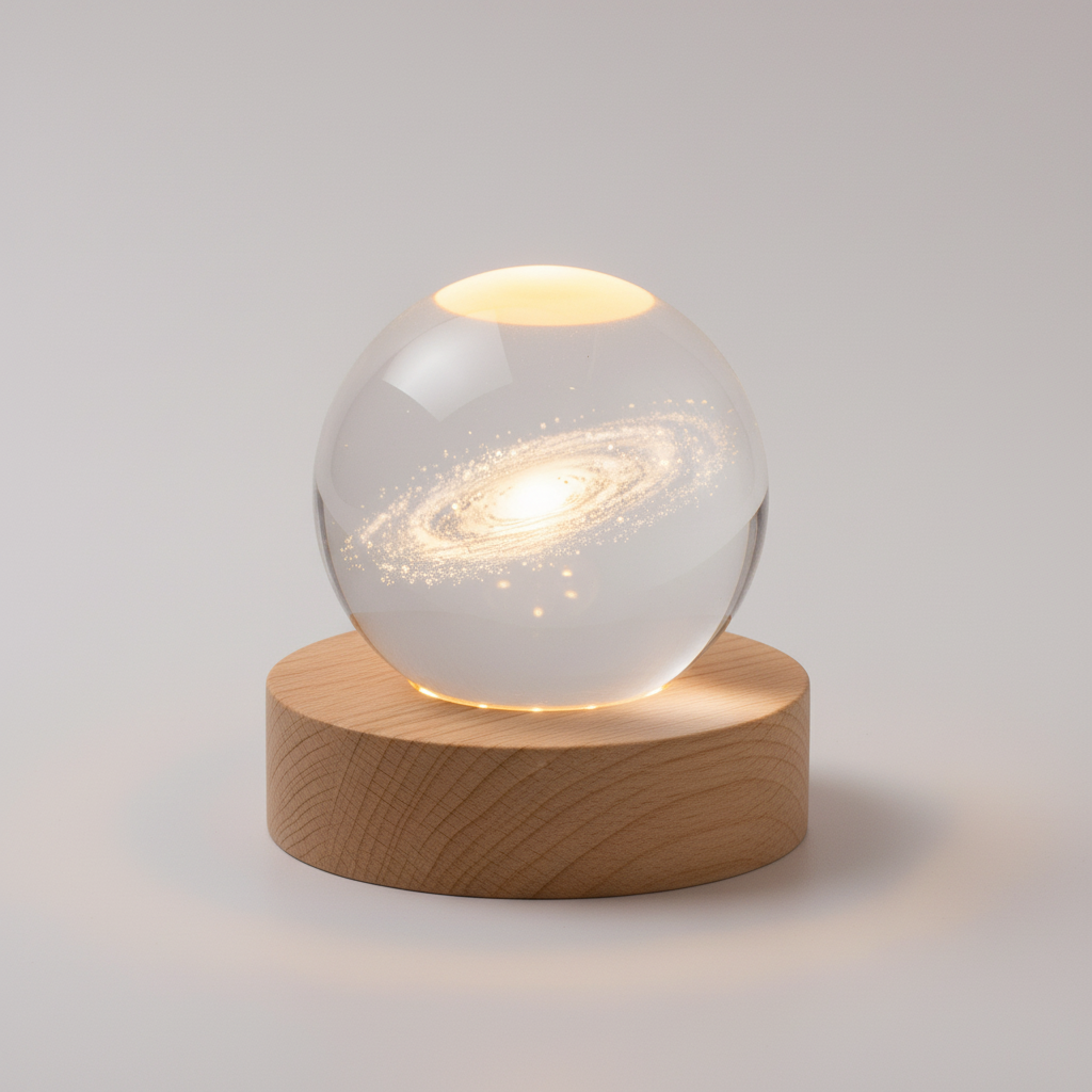 Warm White Glow Night Light - 3D Engraved LED Table Lamp for Home