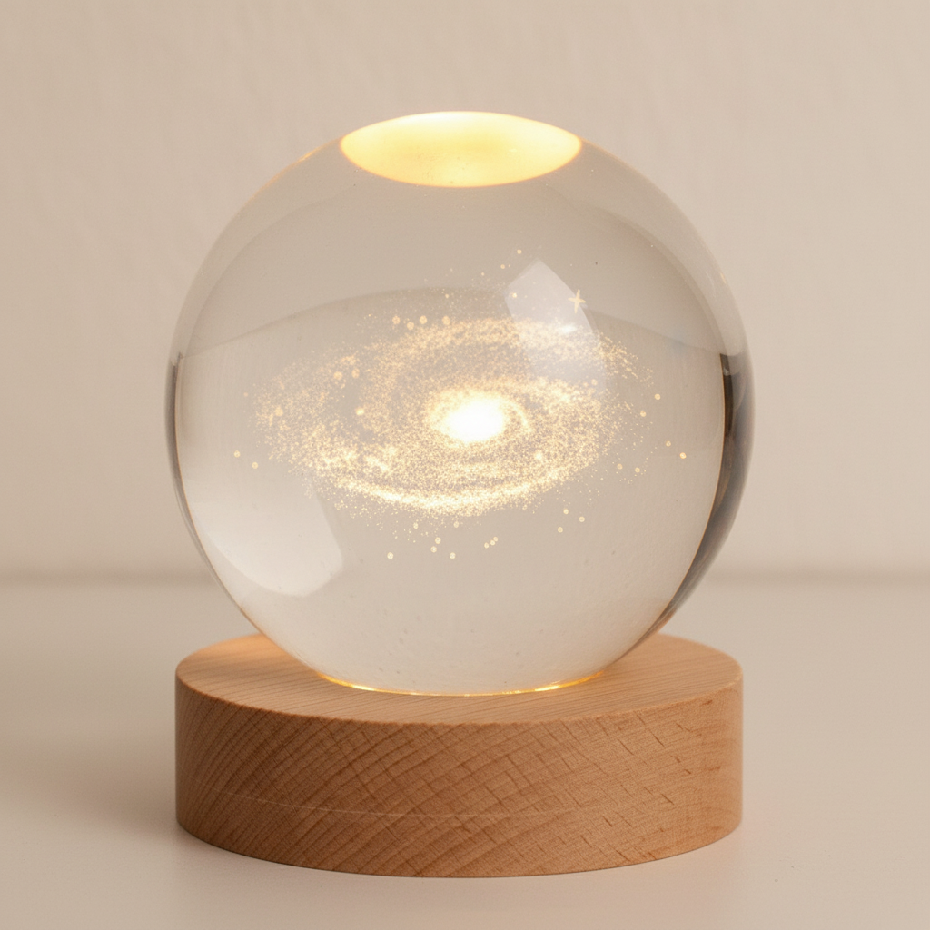 Warm White Glow Night Light - 3D Engraved LED Table Lamp for Home