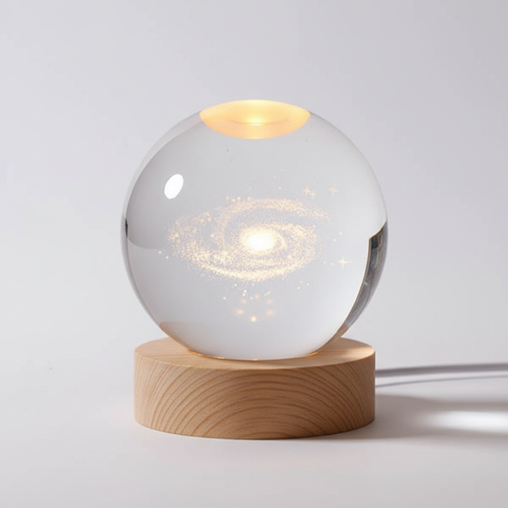 Warm White Glow Night Light - 3D Engraved LED Table Lamp for Home
