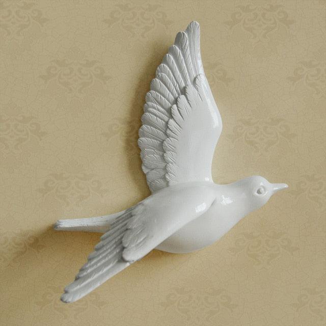 SereneFlight 3D Bird Wall Decor Set - Sophisticated Resin Sculptures