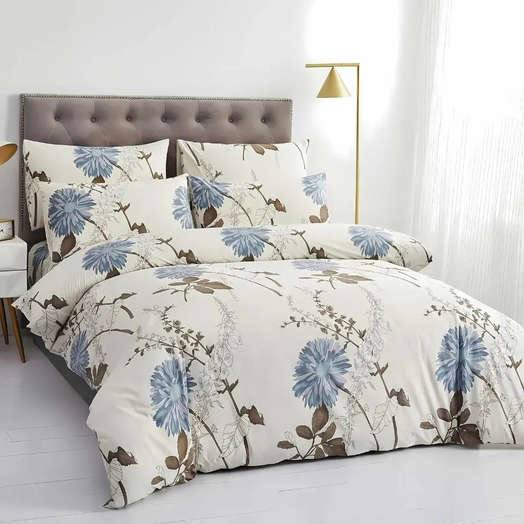 Blooming Elegance Duvet Cover Ensemble