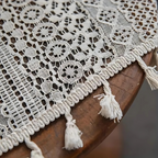 Crochet Curtain with Tassels in Boho Style