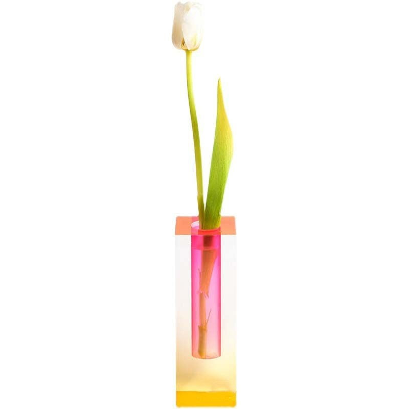 Vibrant Gradient Acrylic Vase for Modern Home Decor