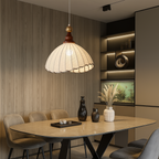 Pleated Fabric Pendant Light in Vintage Style