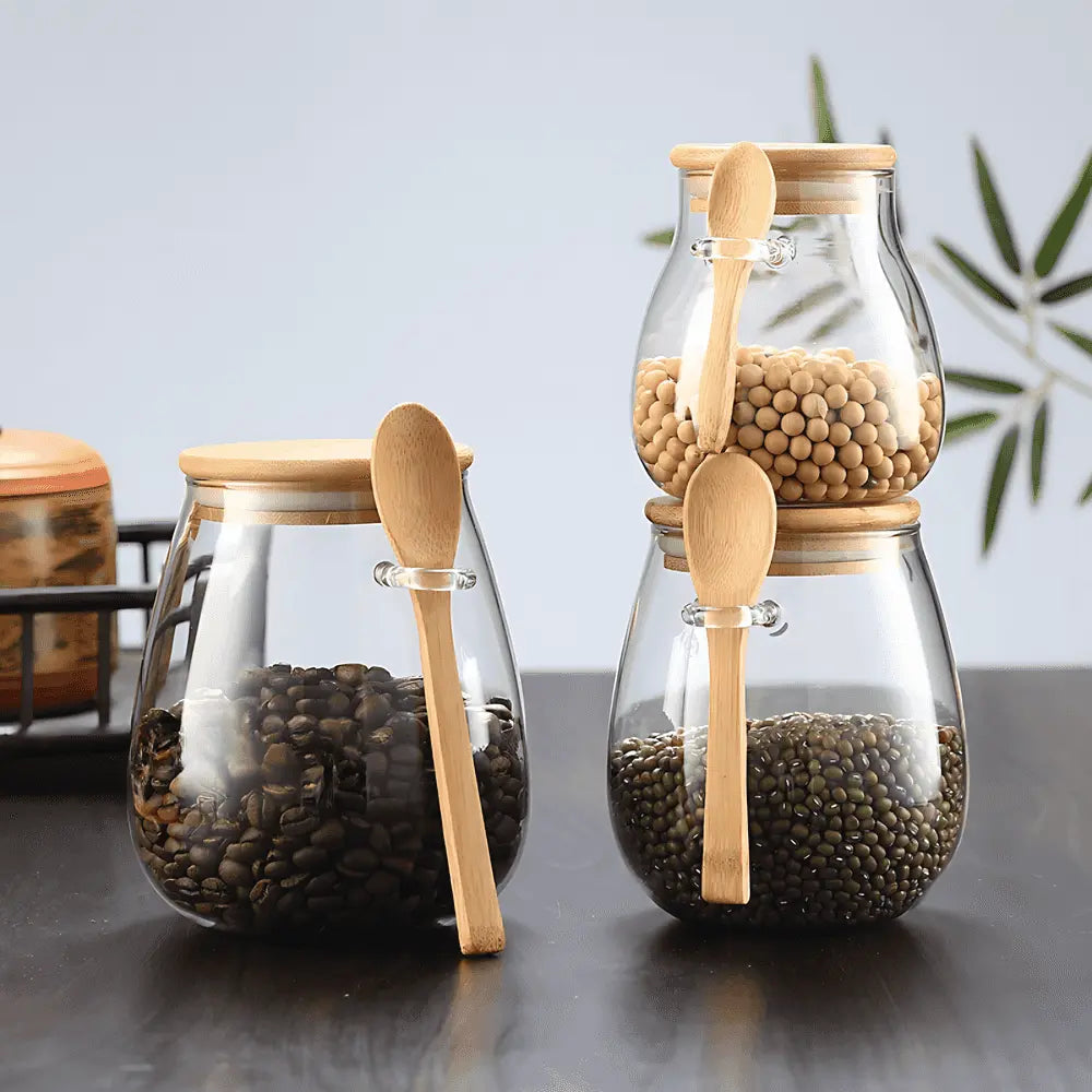 Eco-Friendly Glass Storage Jars for Coffee and Tea
