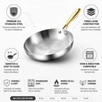 316 Stainless Steel Three-Layer Nonstick Frying Pan (Induction & Oven Safe)