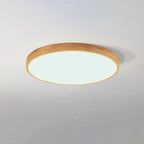 Wooden Framed Round Ceiling Light – LED Flush Mount Fixture