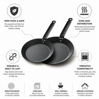 Pre-Seasoned Carbon Steel Induction & Oven-Safe Skillet Set (2-Piece)