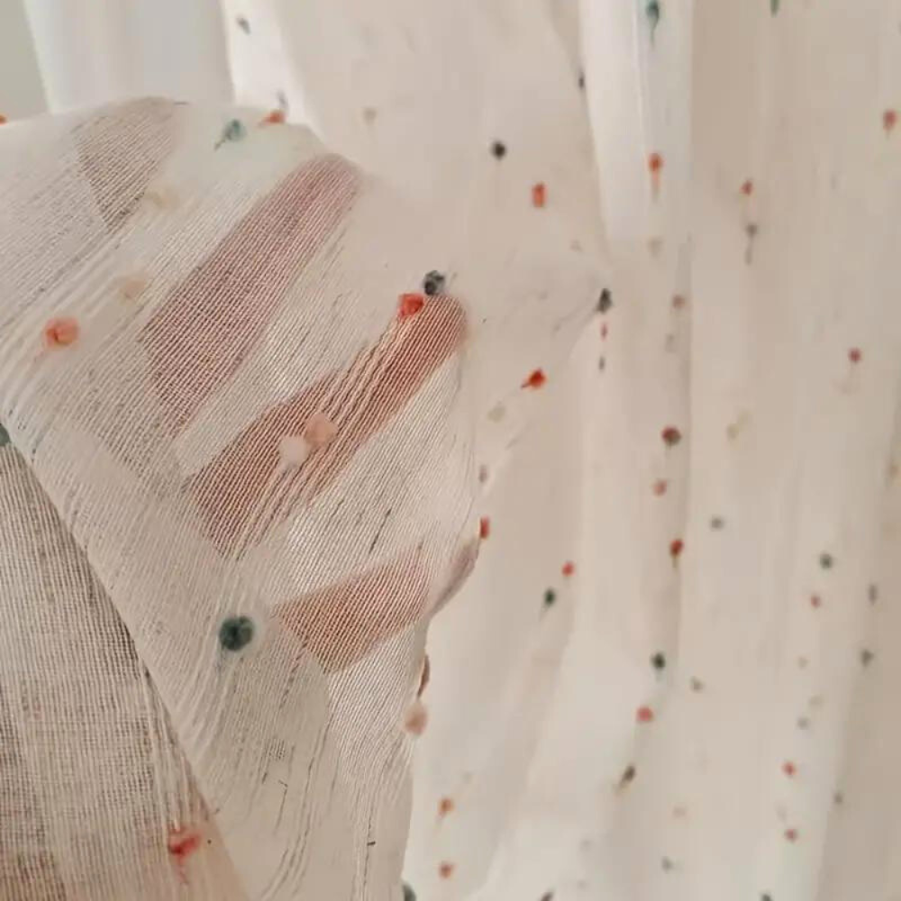 Rainbow Tulle Curtain with Embroidery
