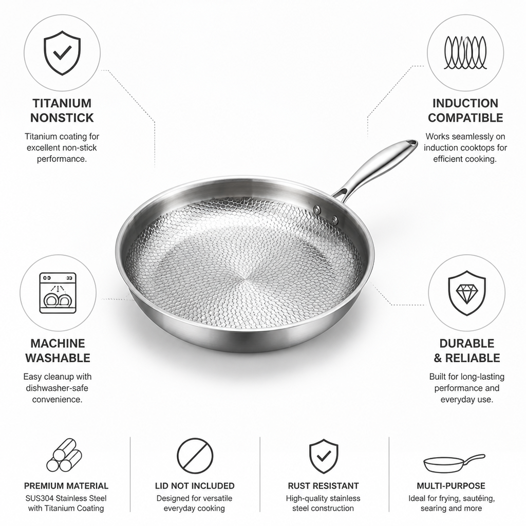 Titanium-Coated Nonstick Skillet (Induction Compatible)