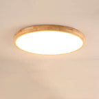 Wooden Framed Round Ceiling Light – LED Flush Mount Fixture
