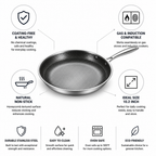 Coating-Free Stainless Steel Wok & Frying Pan (26 cm)