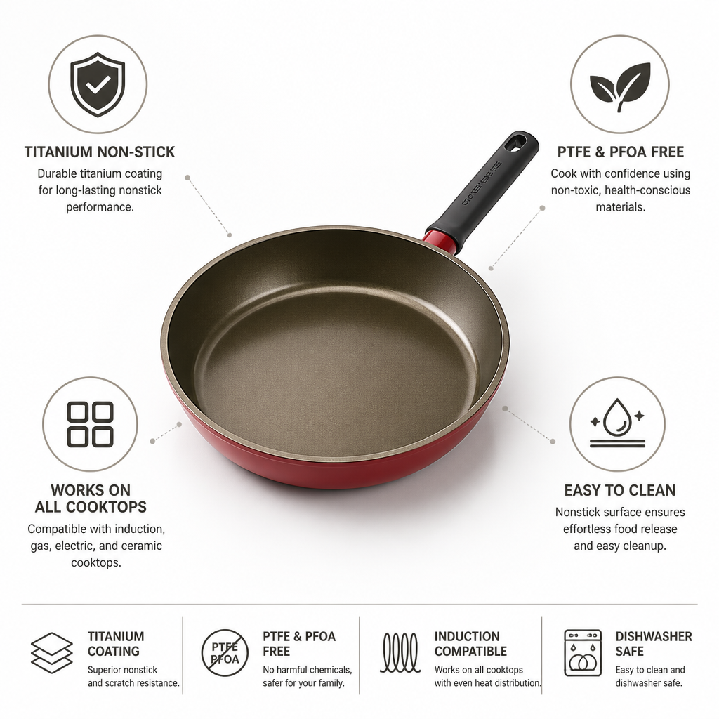 Titanium Non-Stick PTFE & PFOA Free Frying Pan