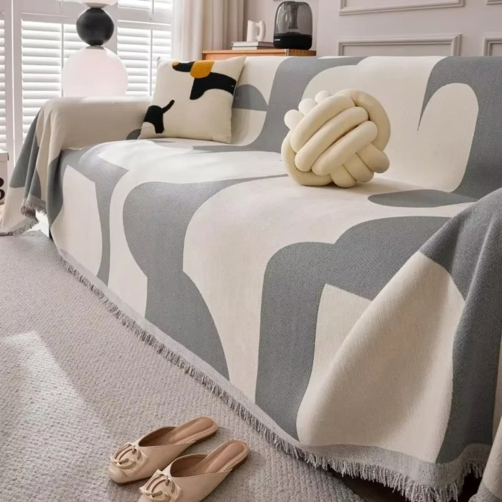 Boho Chenille Couch Cover - Cozy Luxe Haven Protection