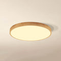 Wooden Framed Round Ceiling Light – LED Flush Mount Fixture