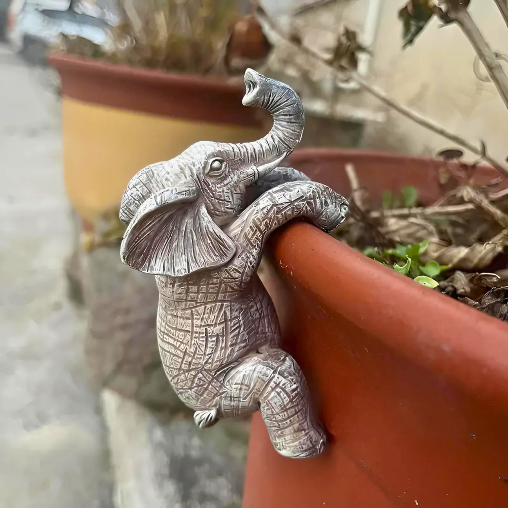 Elephant Planter Accent – Hanging Sculpture for Home Decor