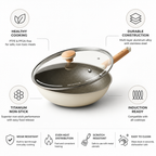Titanium Non-Stick PTFE & PFOA-Free Induction-Ready Wok