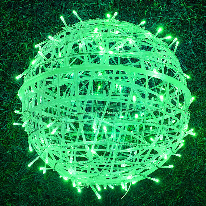 LED Sphere Lights with Metal Wire Ball Design for Hanging Decor