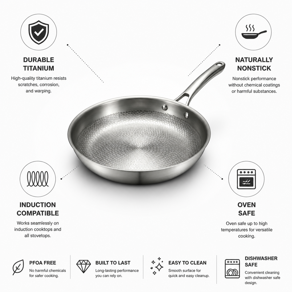 Uncoated Titanium Induction & Oven-Safe Skillet (11-Inch)