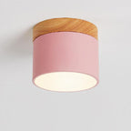 Flush Mount LED Ceiling Light with Wooden Accent in Scandinavian Style