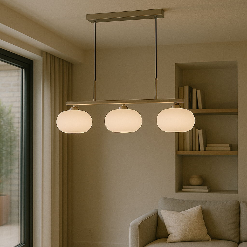Contemporary 3-Bulb Bauhaus Style Island Hanging Light