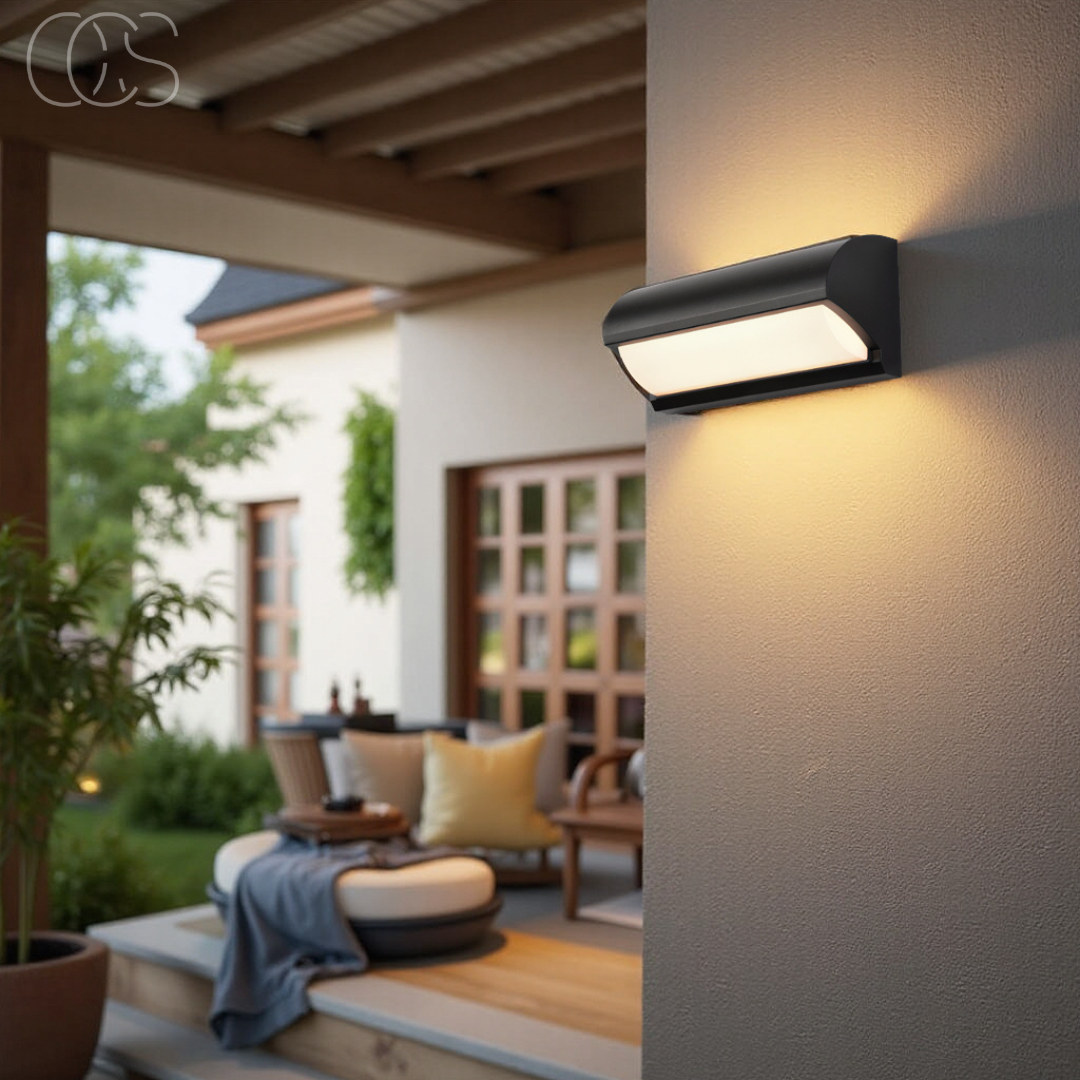Rectangular LED Panel Outdoor Wall Light in Black