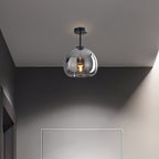 Retro Amber Pendant Light – Vintage Bubble Glass Ceiling Fixture