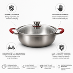 Durable Titanium Induction-Compatible Frying Pan (30 cm, Anti-Scald Handles)