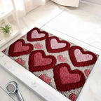 Non-Slip Polyester Entry Mat with Heart Design for Doorway