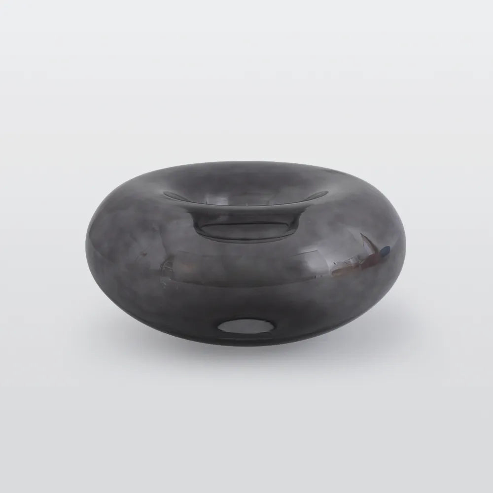 Amber Glass Flush Mount Fixture - Art Deco Style Globe Ceiling Light
