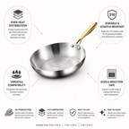 316 Stainless Steel Tri-Ply Frying Pan (Induction & Oven Safe)