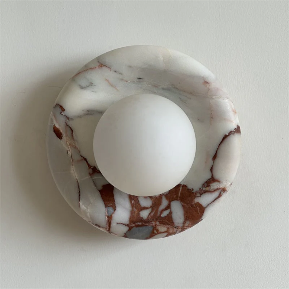 Elegant Indoor LED Wall Light Fixture - Modern Marble Sconce