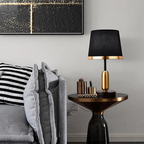 Retro-Inspired Black and Gold Table Lamp for Modern Decor