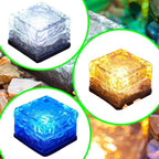 Color-Changing Solar Cube Light for Garden with Water Ripple Design