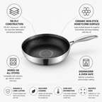 Tri-Ply Stainless Steel Honeycomb Non-Stick Frying Pan (Multiple Sizes)