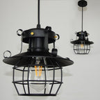 Retro Metal Cage Design Pendant Light for Industrial Style