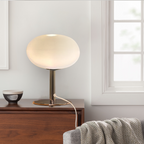 Dome Shade Glass Table Lamp in Bauhaus Style