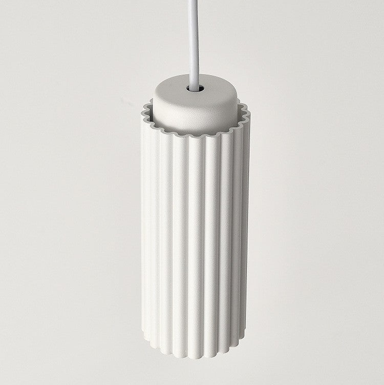Elegant Ribbed White Pendant Light for Stylish Kitchens