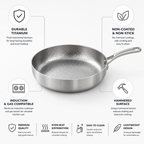 Thick Hammered Titanium Non-Coated Non-Stick Frying Pan (Induction & Gas Compatible)
