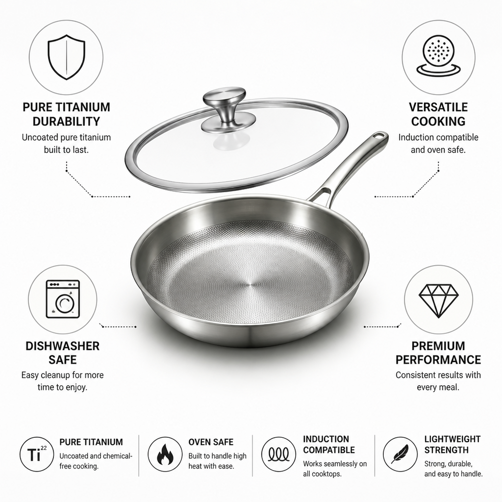 Uncoated Pure Titanium Frying Pan (29.97 cm)
