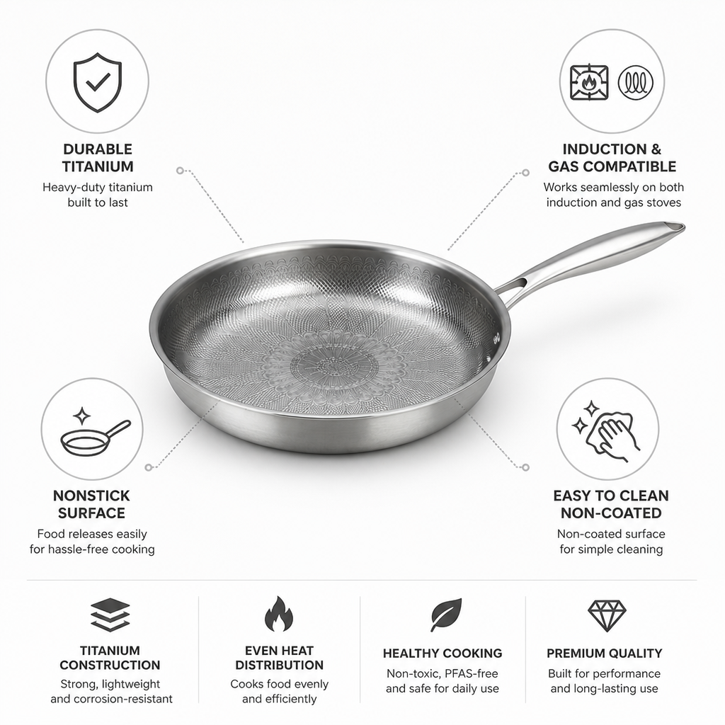 Titanium Nonstick Induction-Compatible Frying Pan