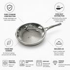 Pure Titanium Hammered Frying Pan (30 cm, With Lid)