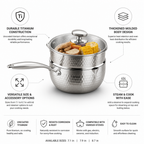 Uncoated Titanium Thickened Body Yukihira Pot (Lid & Steamer Options)