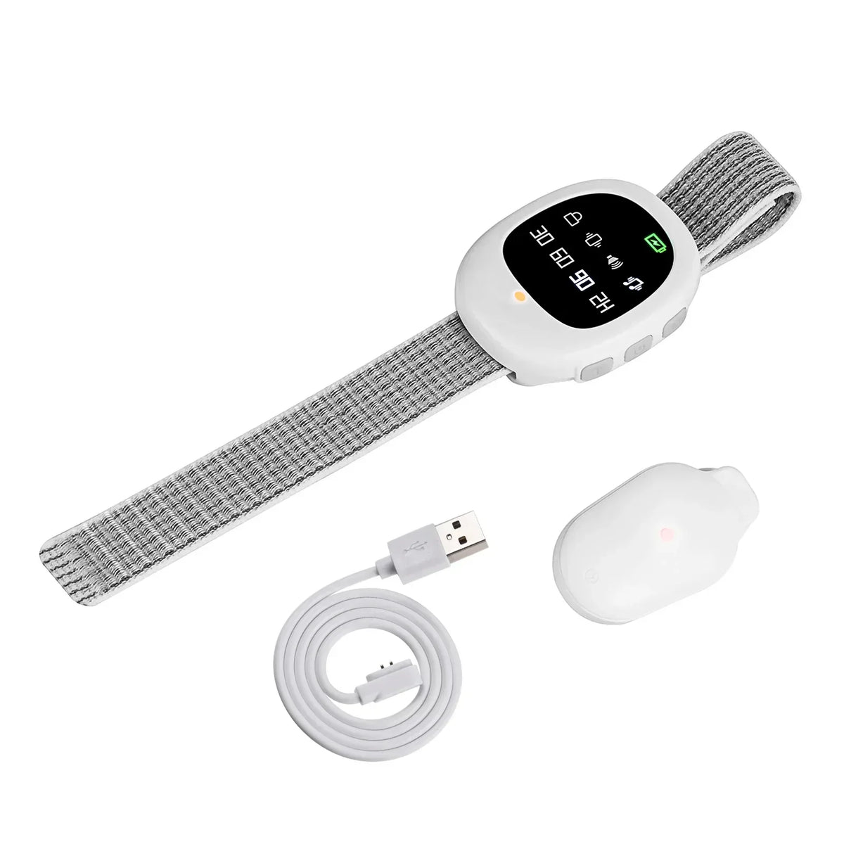Bedwetting Alarm Wireless Rechargeable Adjustable Sound & Vibration