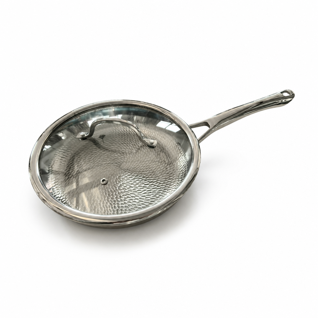 Pure Titanium Hammered Frying Pan (30 cm, With Lid)