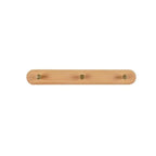 Wall-Mounted Coat Rack Natural Wood & Brass Hooks