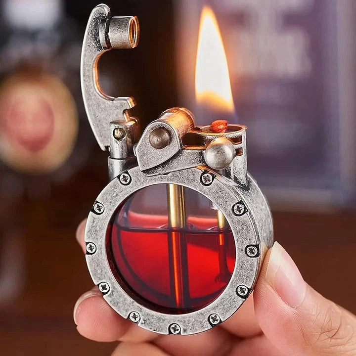 Lighter Flip-Top Ignition Refillable Visible Fuel Tank