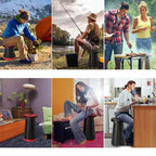 Portable Folding Stool Adjustable Height Folds Flat