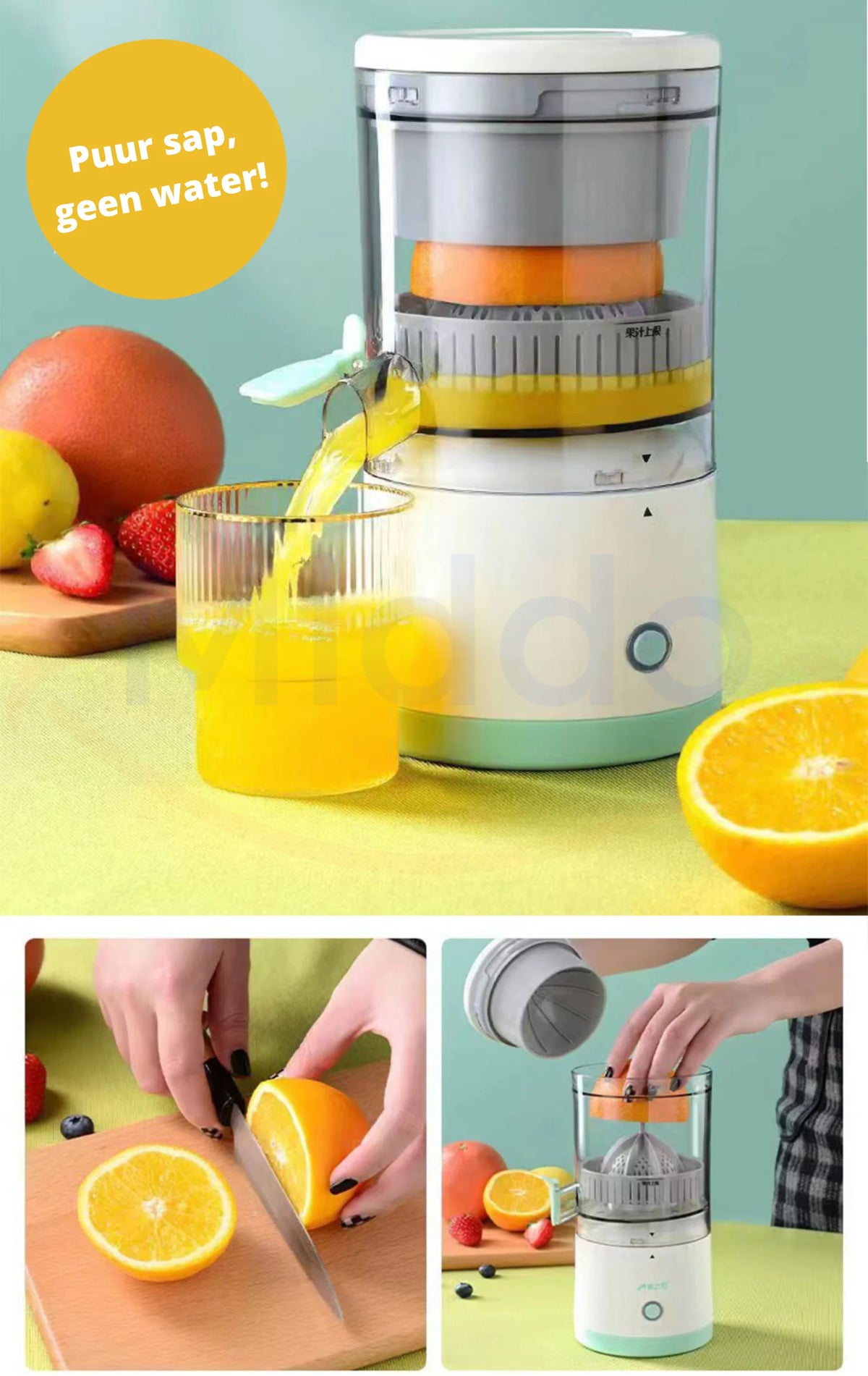 Citrus Juicer Cordless Stainless Steel Blades 2-3 Glass Capacity