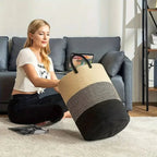 Foldable Woven Rope Laundry Basket – Durable and Chic Organizer